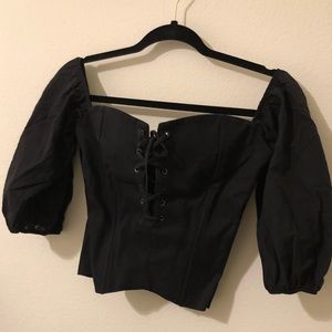 Off the shoulder black top